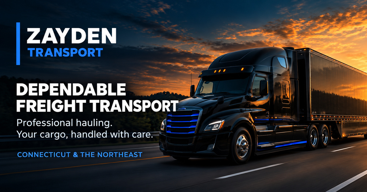 Zayden Transport commercial trucking social sharing preview